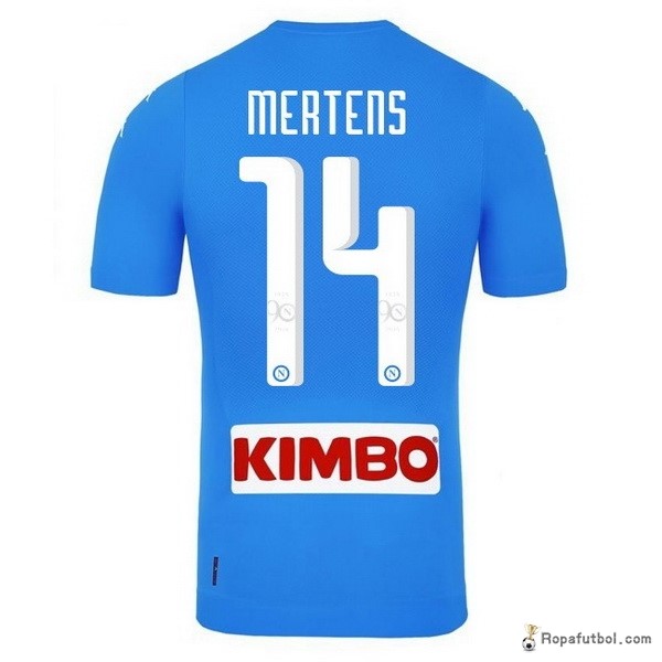 Camiseta Napoli Replica Primera Ropa Mertens 2016/17 Azul